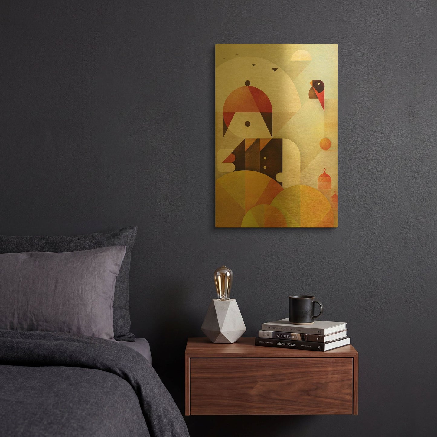 'Birdman' By Antony Squizzato Gold Metal Wall Art
