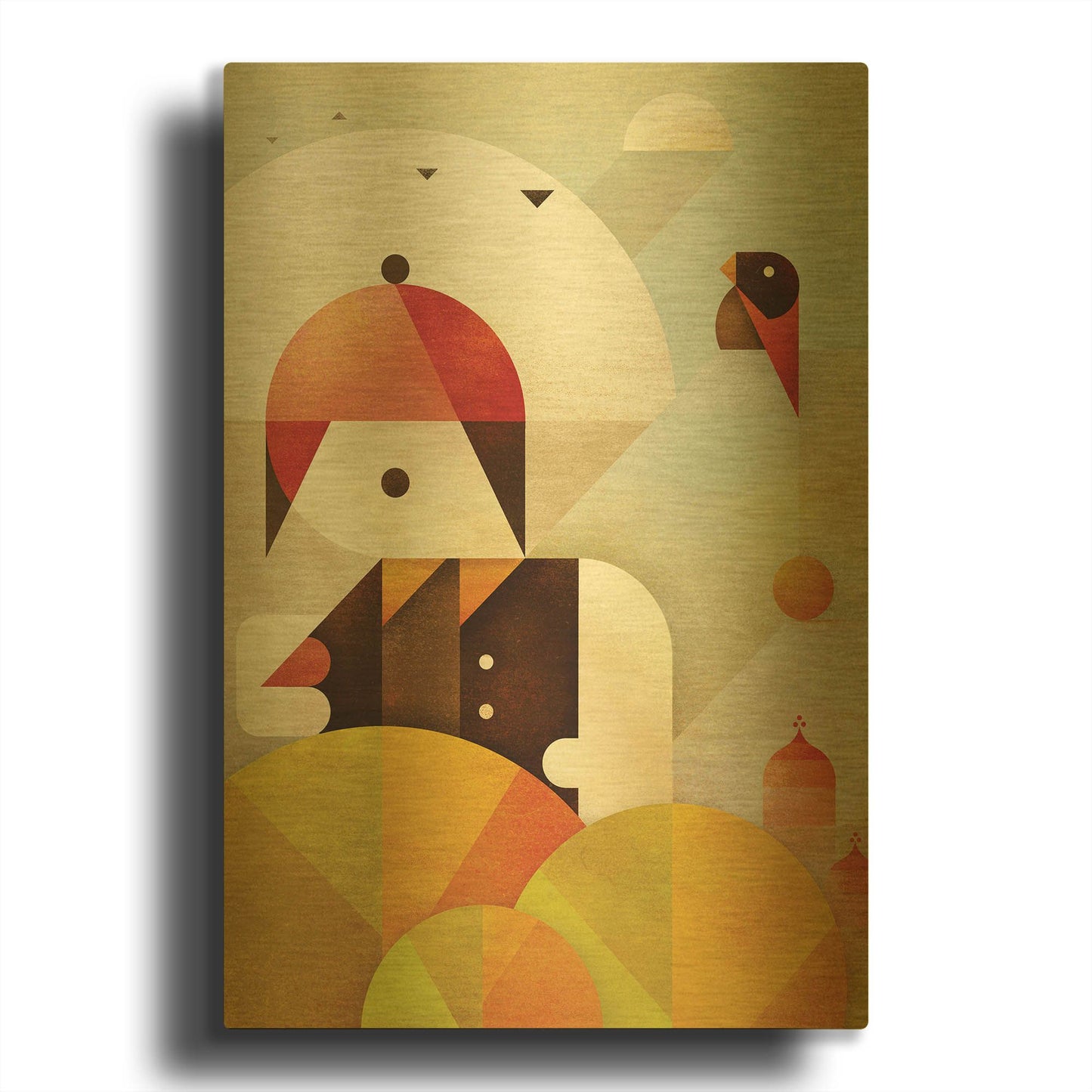 'Birdman' By Antony Squizzato Gold Metal Wall Art