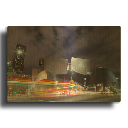 'Bus Streak Concert Hall' By Chris Moyer Gold Metal Wall Art