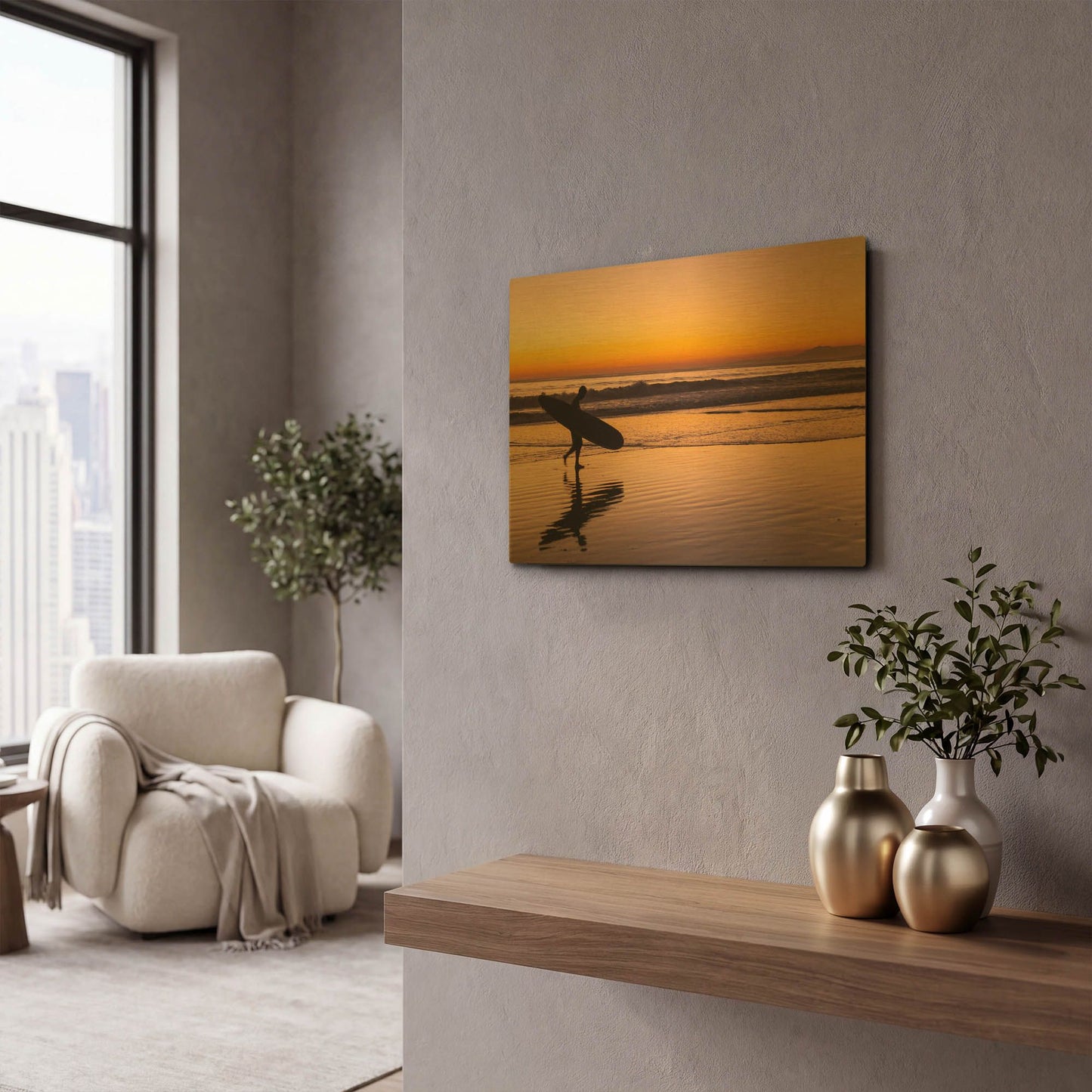 'Heading Home' By Chris Moyer Gold Metal Wall Art