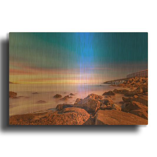 'Low Shoals View' By Chris Moyer Gold Metal Wall Art