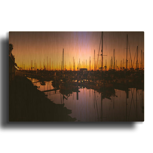 'Marina Twilight' By Chris Moyer Gold Metal Wall Art