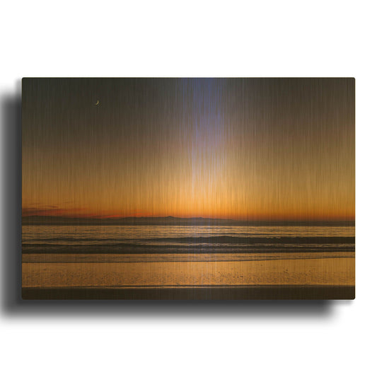 'Moonrise Sunset' By Chris Moyer Gold Metal Wall Art