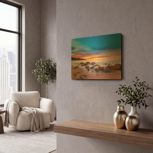 'Mussel Shoals Morning' By Chris Moyer Gold Metal Wall Art