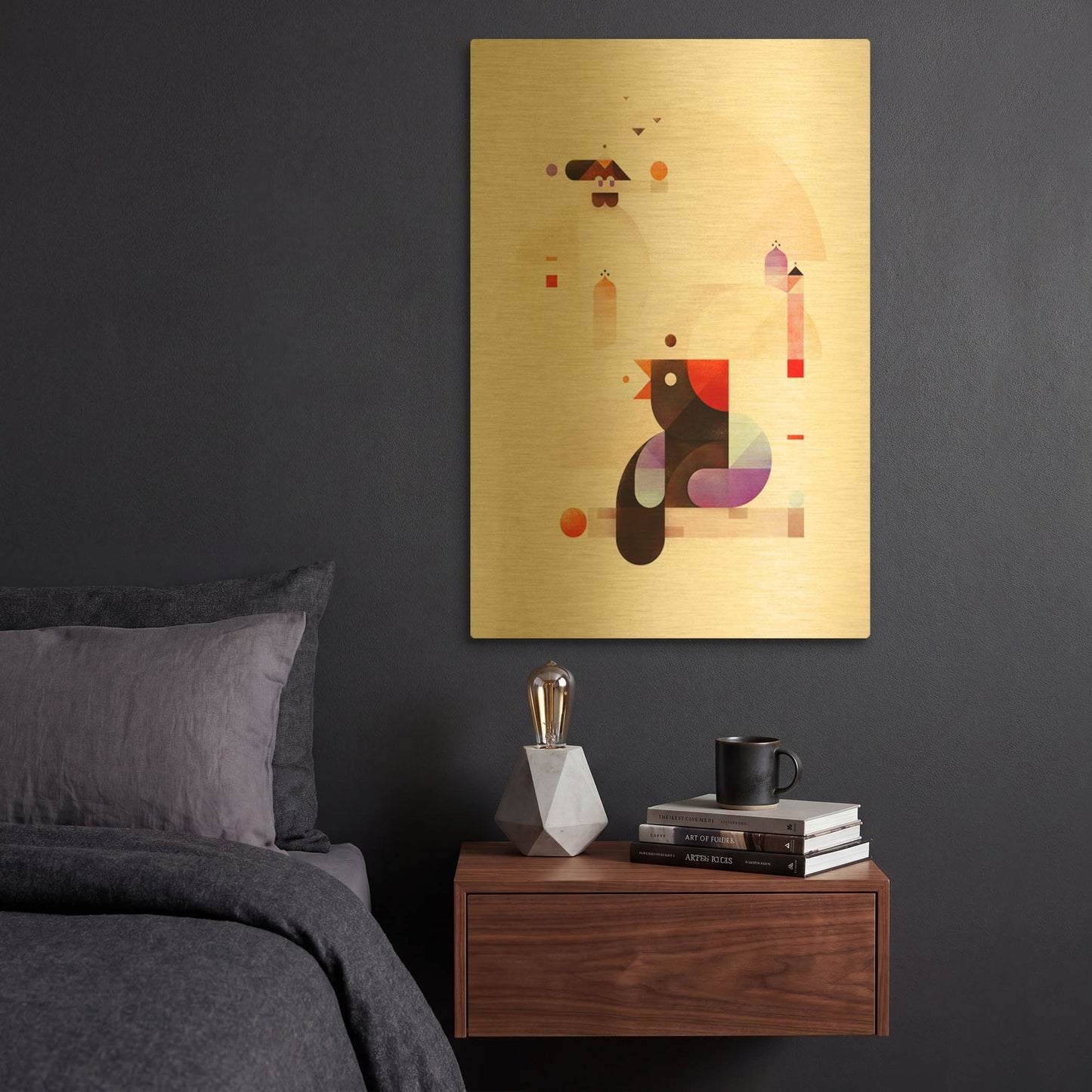 'Bubble Dream' By Antony Squizzato Gold Metal Wall Art