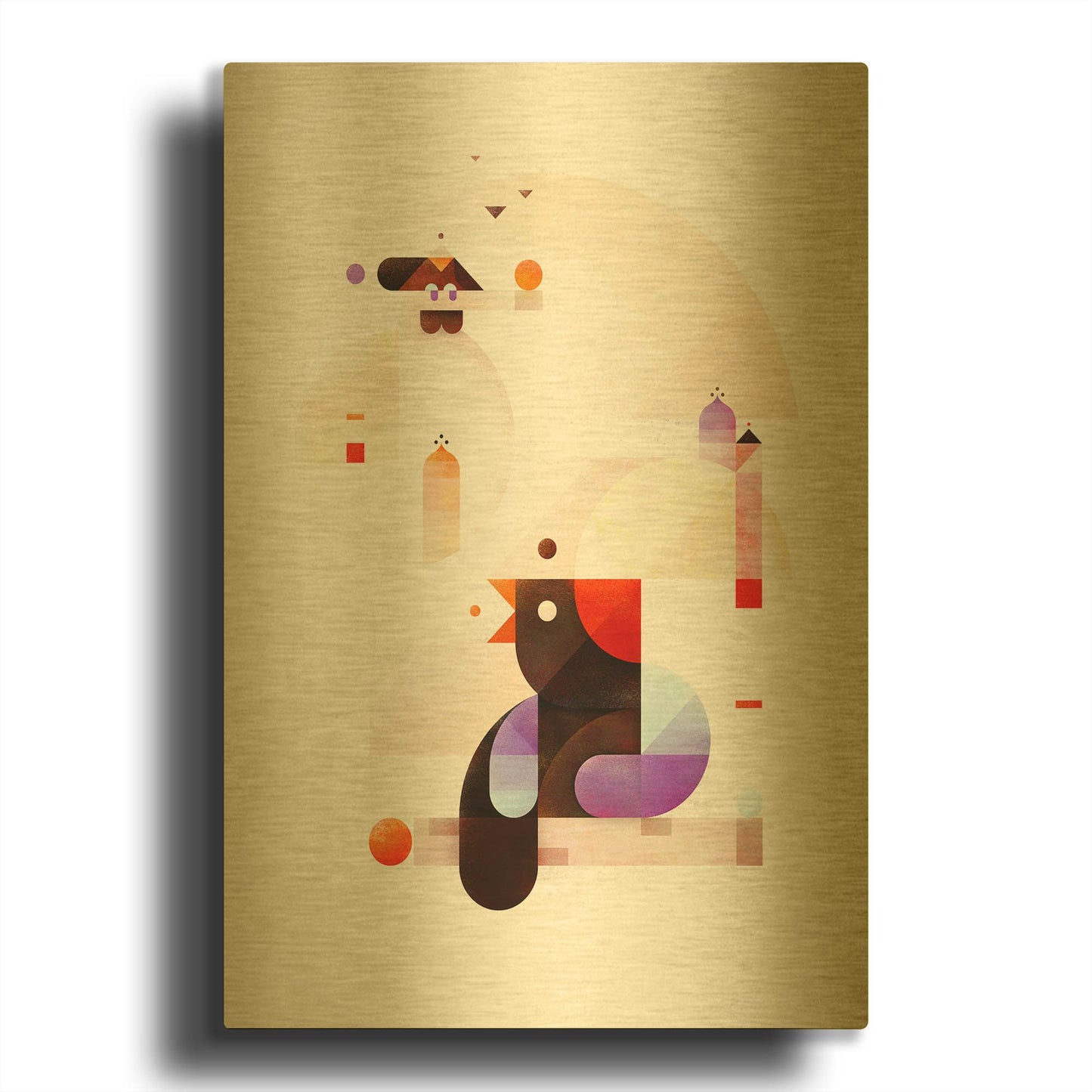 'Bubble Dream' By Antony Squizzato Gold Metal Wall Art