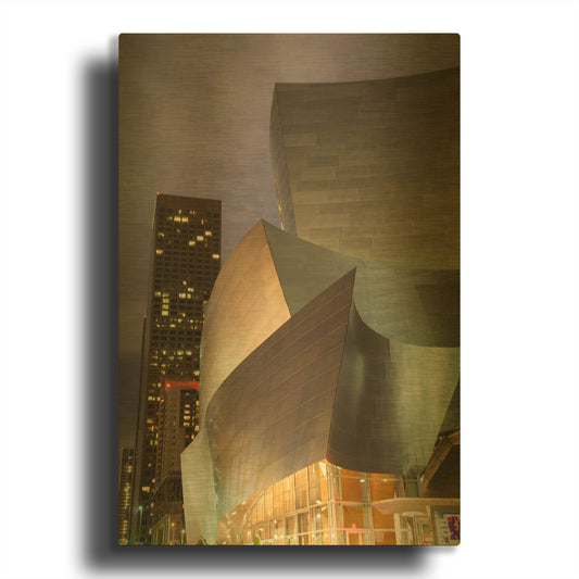 'Old Meets New Concert Hall' By Chris Moyer Gold Metal Wall Art