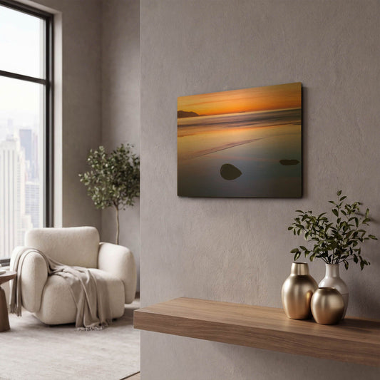 'Rincon Reflections' By Chris Moyer Gold Metal Wall Art