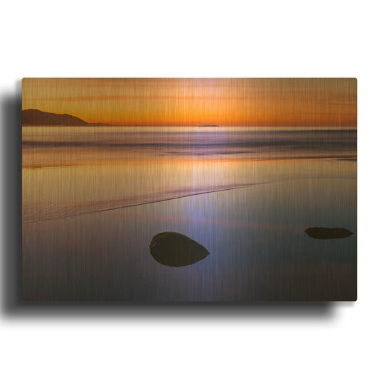 'Rincon Reflections' By Chris Moyer Gold Metal Wall Art