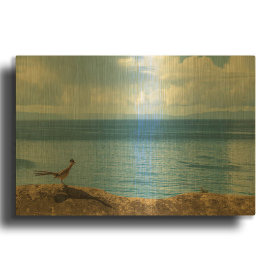 'Runner View' By Chris Moyer Gold Metal Wall Art