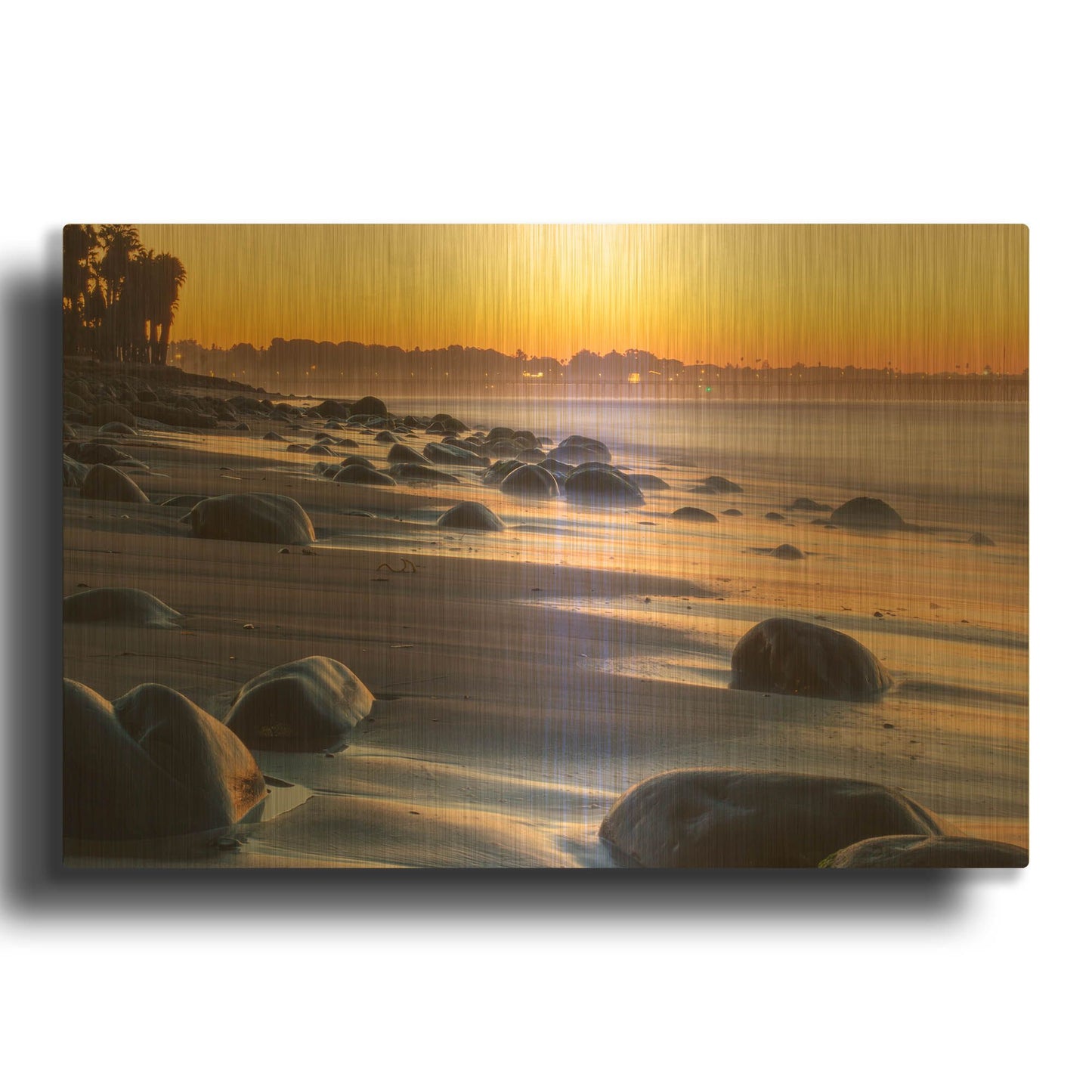 'Rocky Reflections' By Chris Moyer Gold Metal Wall Art