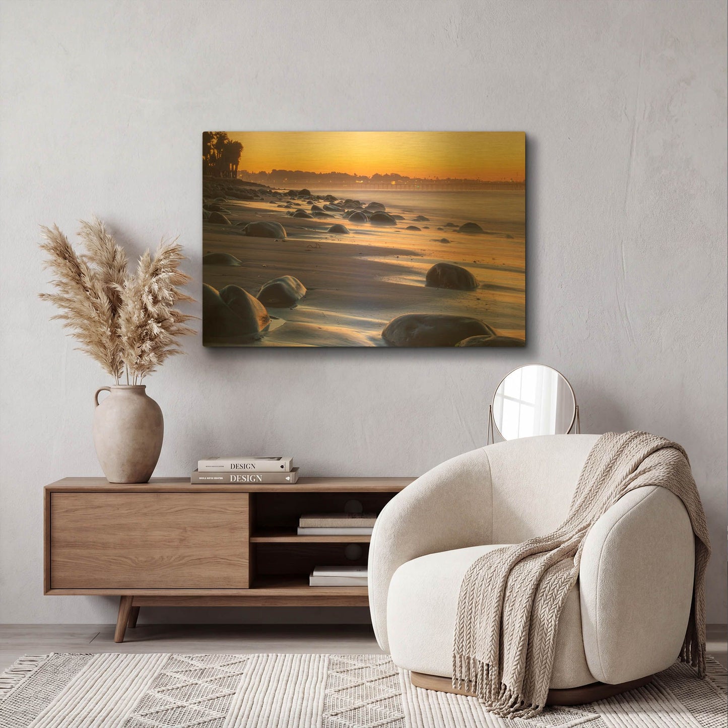 'Rocky Reflections' By Chris Moyer Gold Metal Wall Art