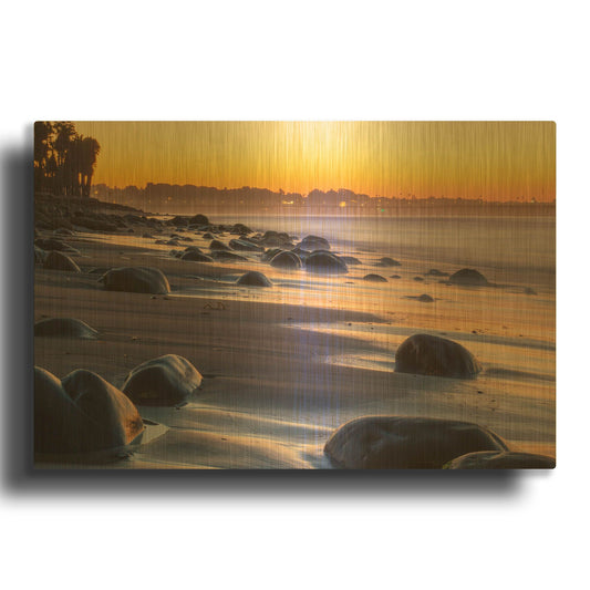 'Rocky Reflections' By Chris Moyer Gold Metal Wall Art