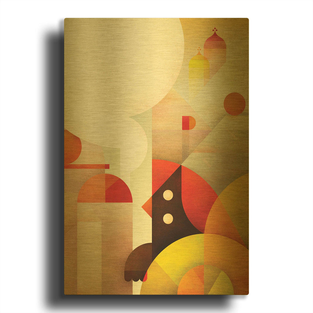 'Canopy Bird' By Antony Squizzato Gold Metal Wall Art