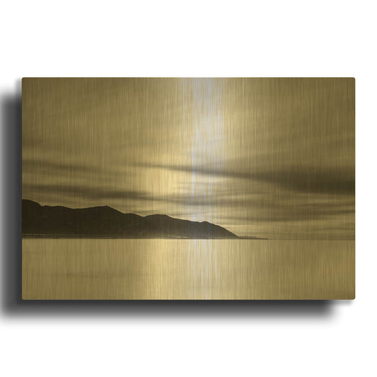 'Smooth Sunrise' By Chris Moyer Gold Metal Wall Art