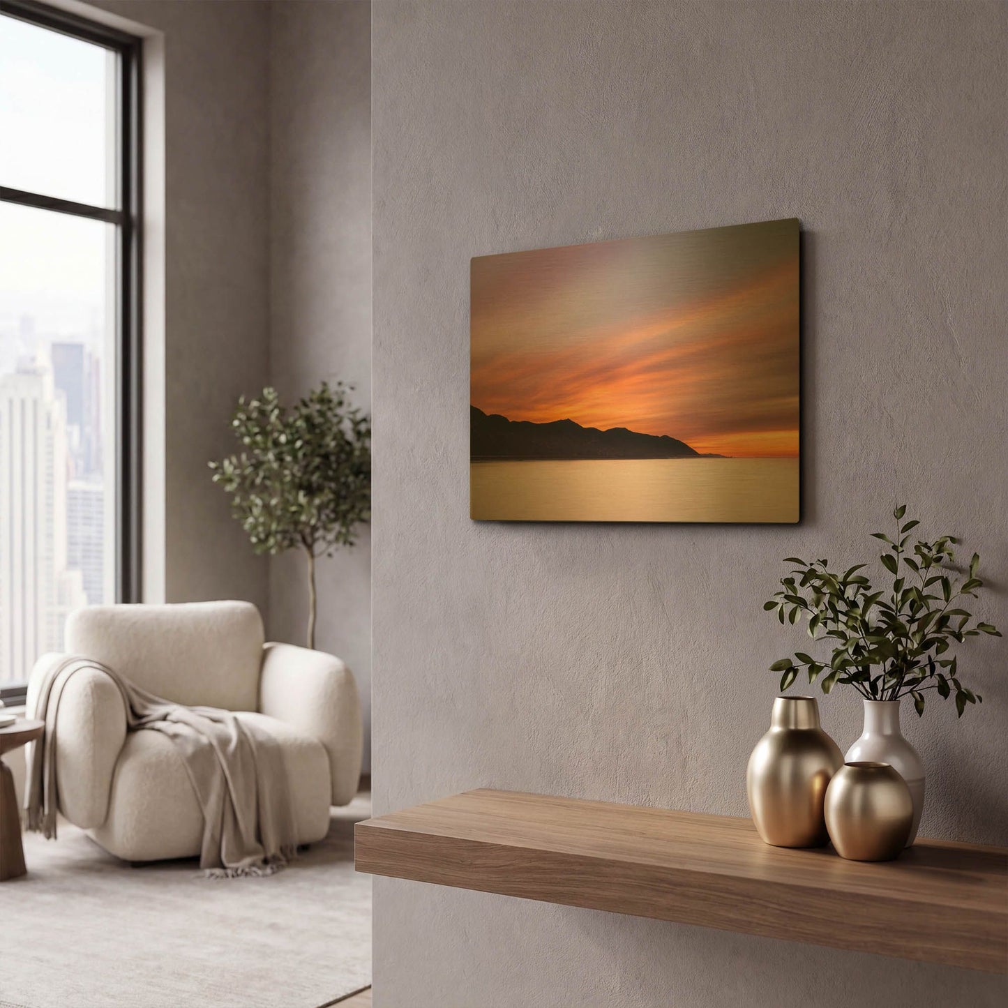 'Streaking Dawn' By Chris Moyer Gold Metal Wall Art