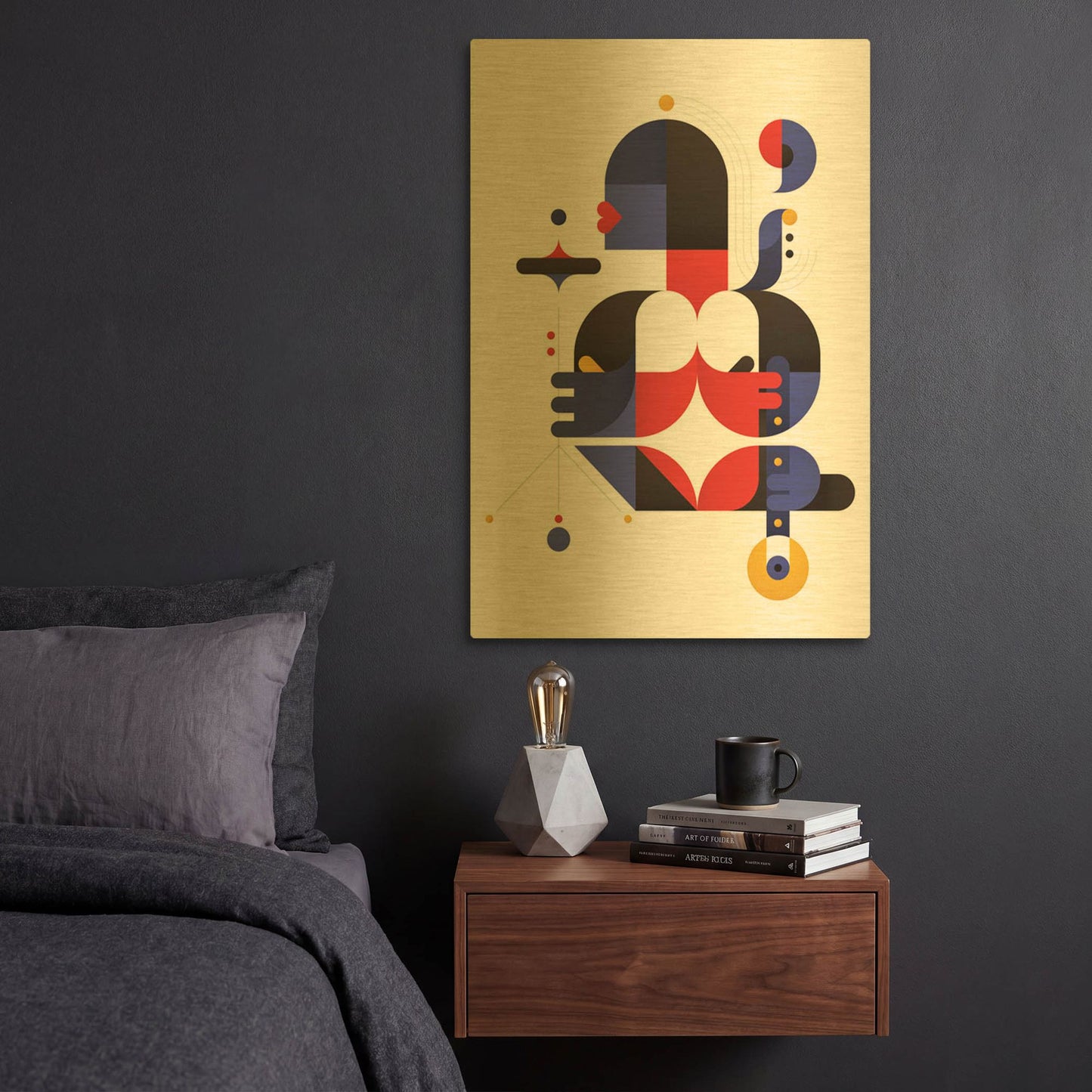 'Chameleon' By Antony Squizzato Gold Metal Wall Art