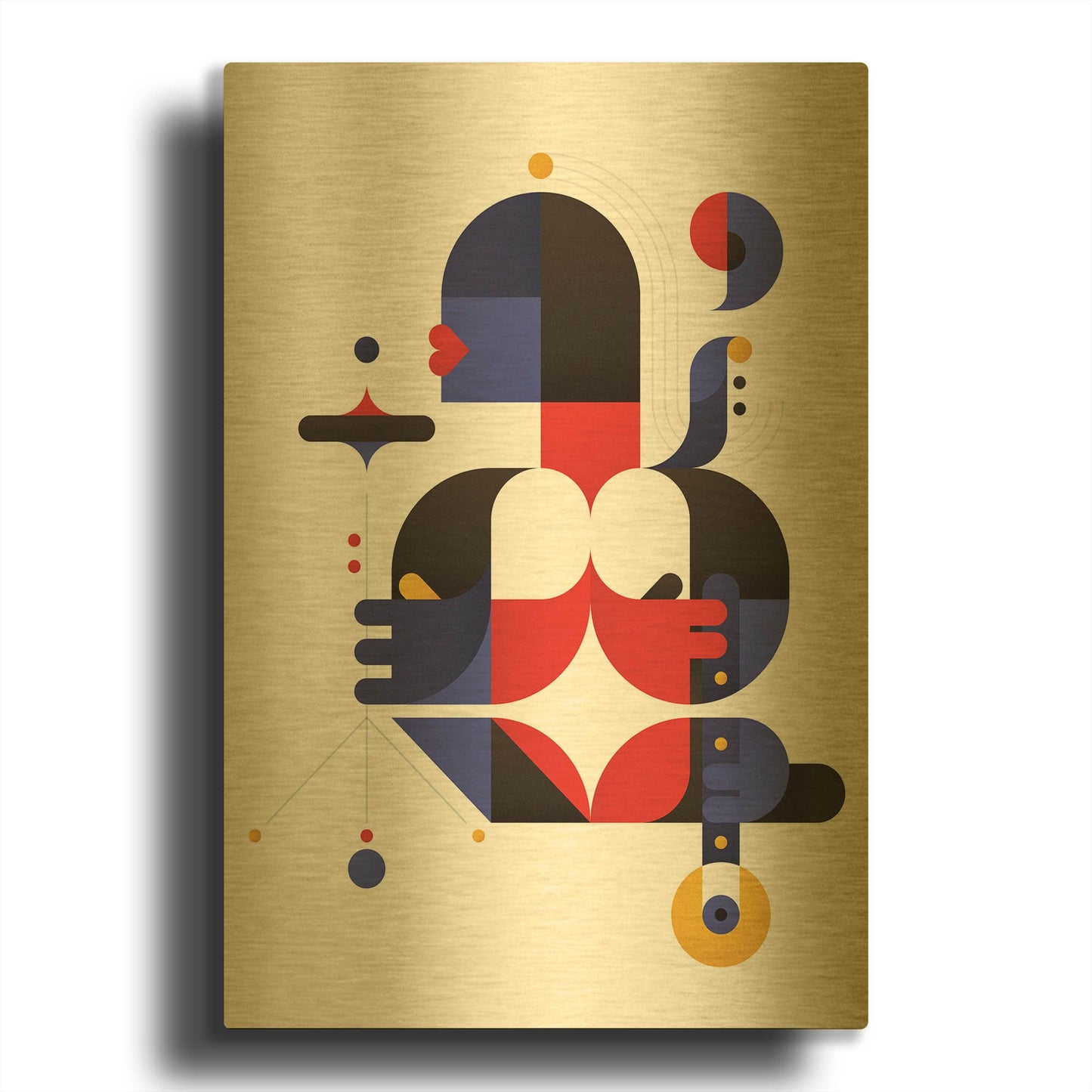 'Chameleon' By Antony Squizzato Gold Metal Wall Art