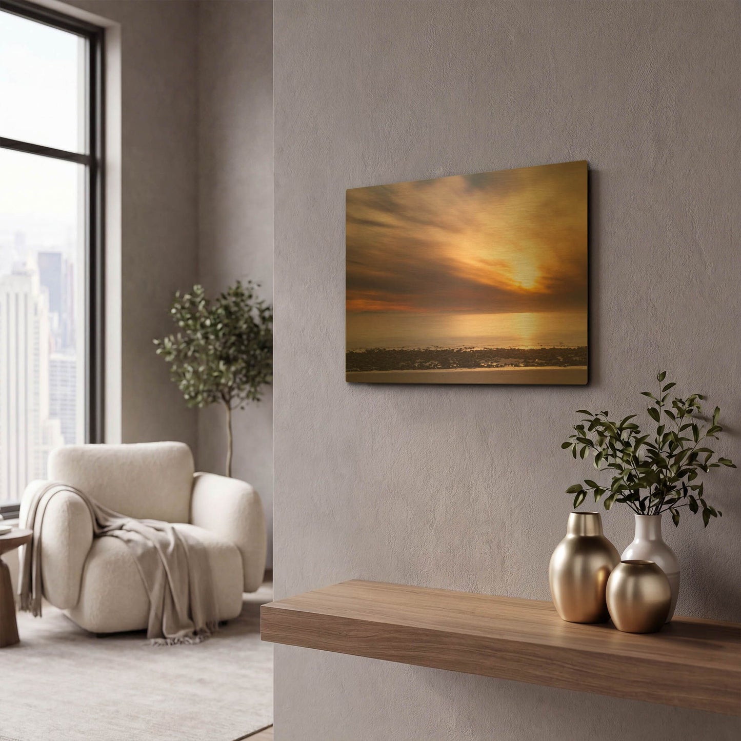 'The Sun' By Chris Moyer Gold Metal Wall Art