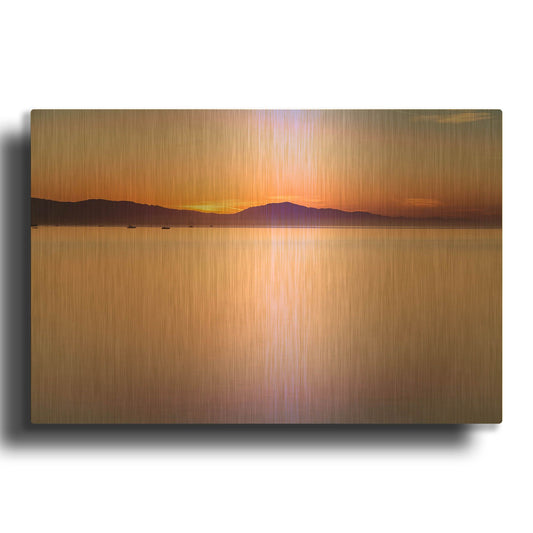 'Simple Sunrise' By Chris Moyer Gold Metal Wall Art