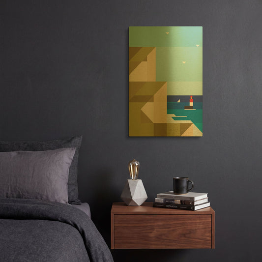 'Cliffs' By Antony Squizzato Gold Metal Wall Art