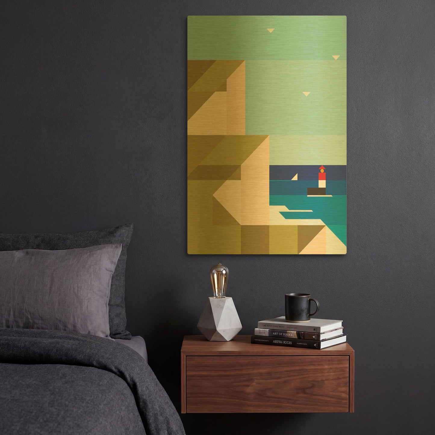 'Cliffs' By Antony Squizzato Gold Metal Wall Art