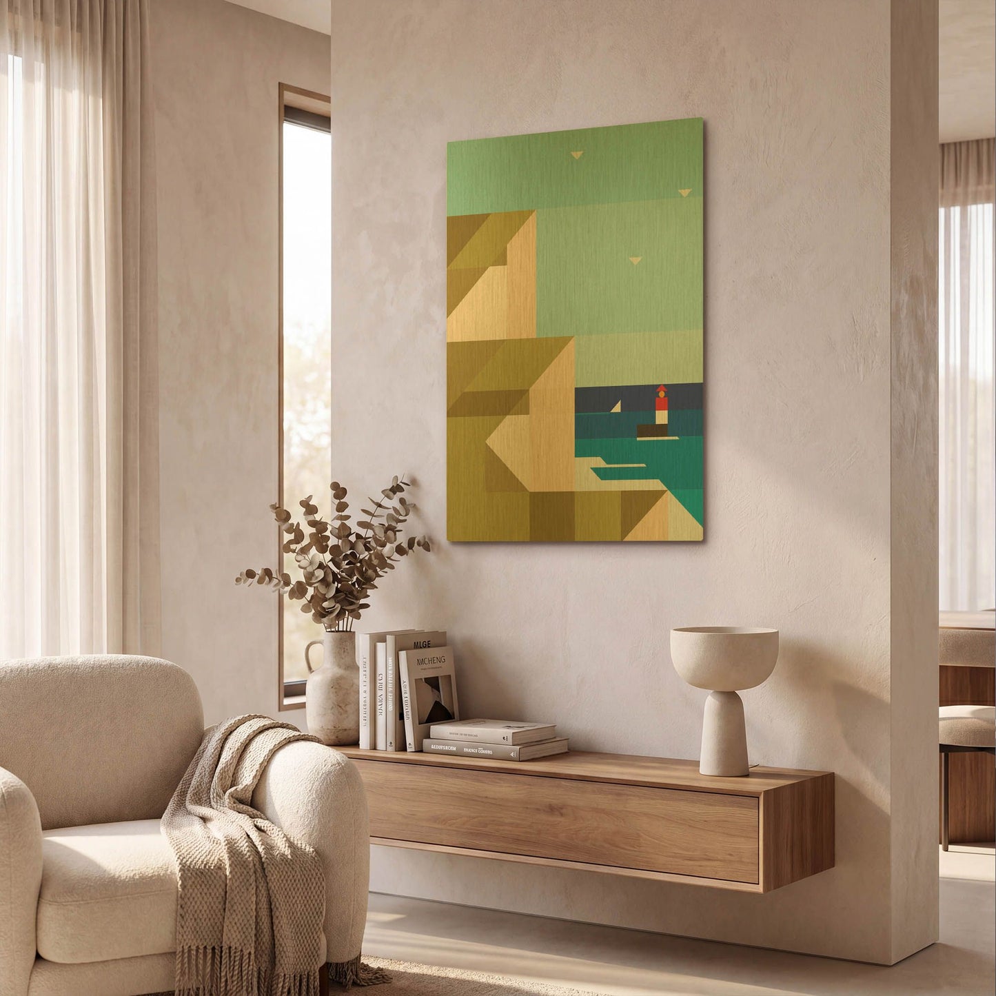 'Cliffs' By Antony Squizzato Gold Metal Wall Art
