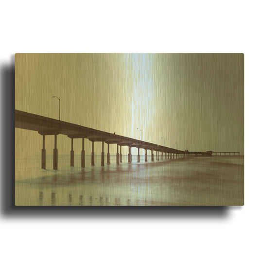 'Pier Tone' By Chris Moyer Gold Metal Wall Art