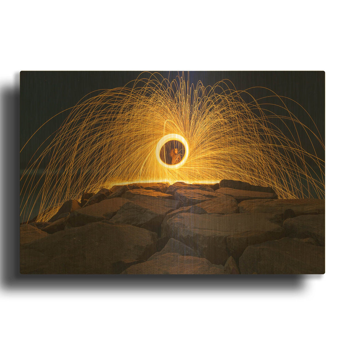 'Ponto Bursting' By Chris Moyer Gold Metal Wall Art