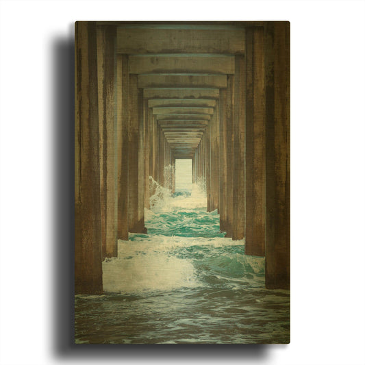 'Scripps Splash' By Chris Moyer Gold Metal Wall Art