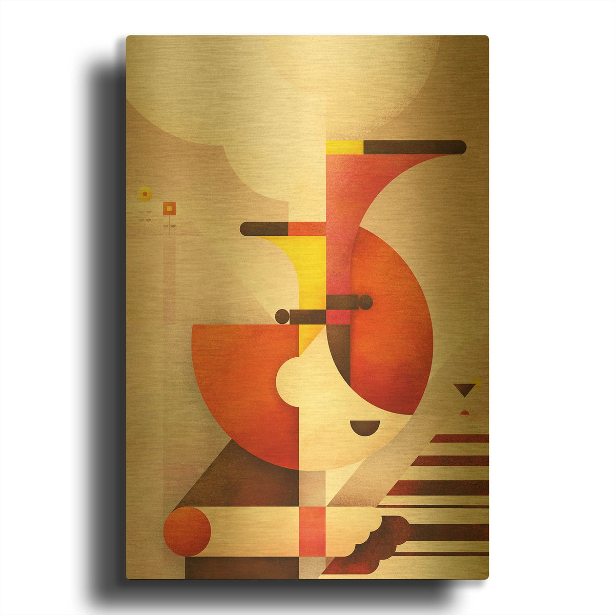 'Jazzman' By Antony Squizzato Gold Metal Wall Art