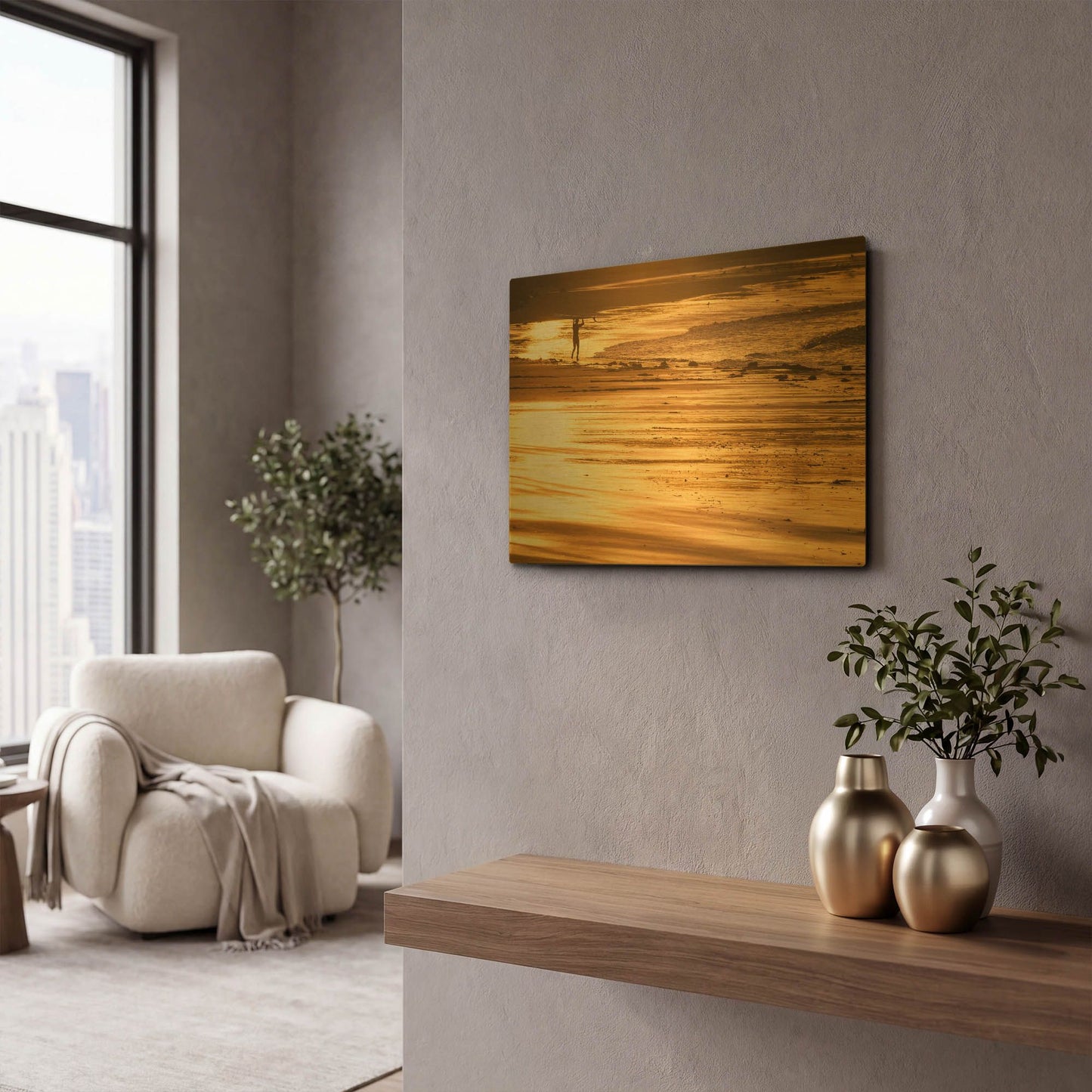 'Headstrong' By Chris Moyer Gold Metal Wall Art