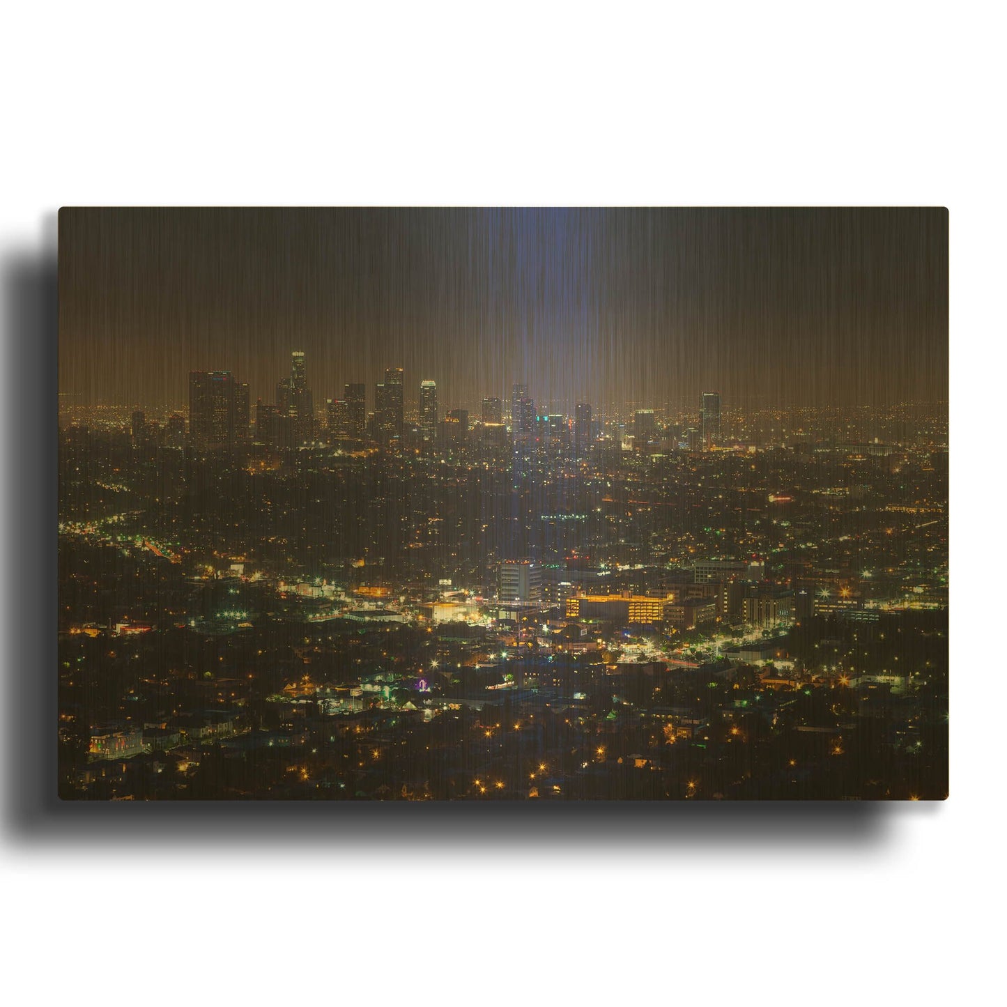 'LA Skyline' By Chris Moyer Gold Metal Wall Art