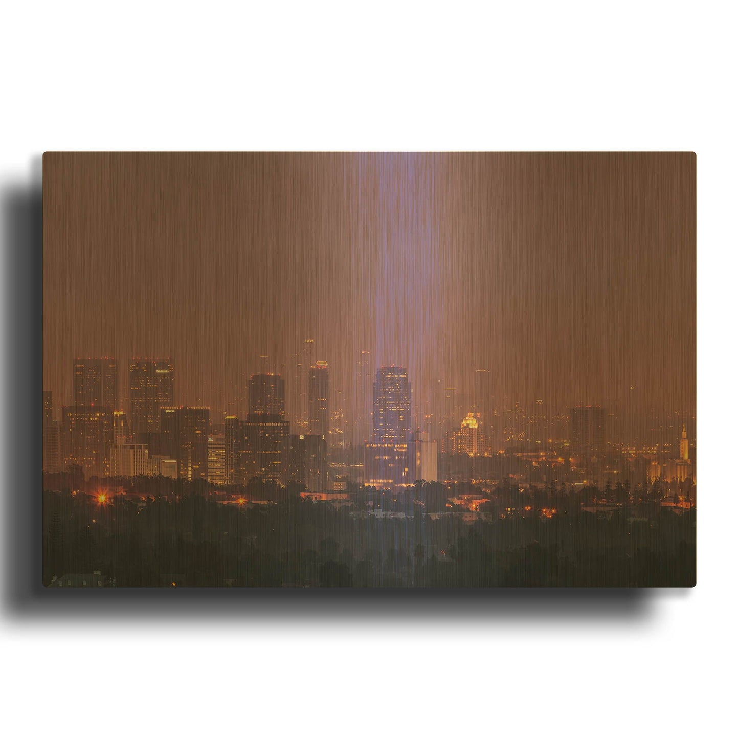 'LA' By Chris Moyer Gold Metal Wall Art