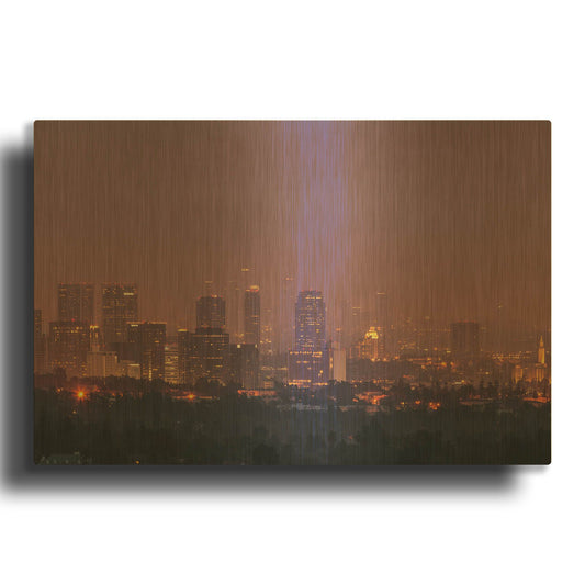 'LA' By Chris Moyer Gold Metal Wall Art