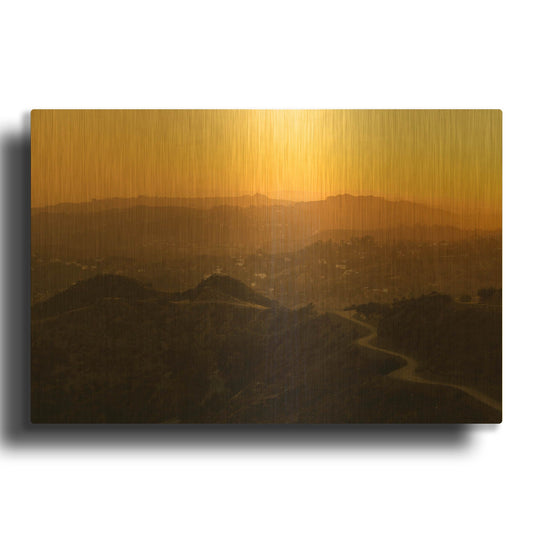 'Sunset Layers' By Chris Moyer Gold Metal Wall Art