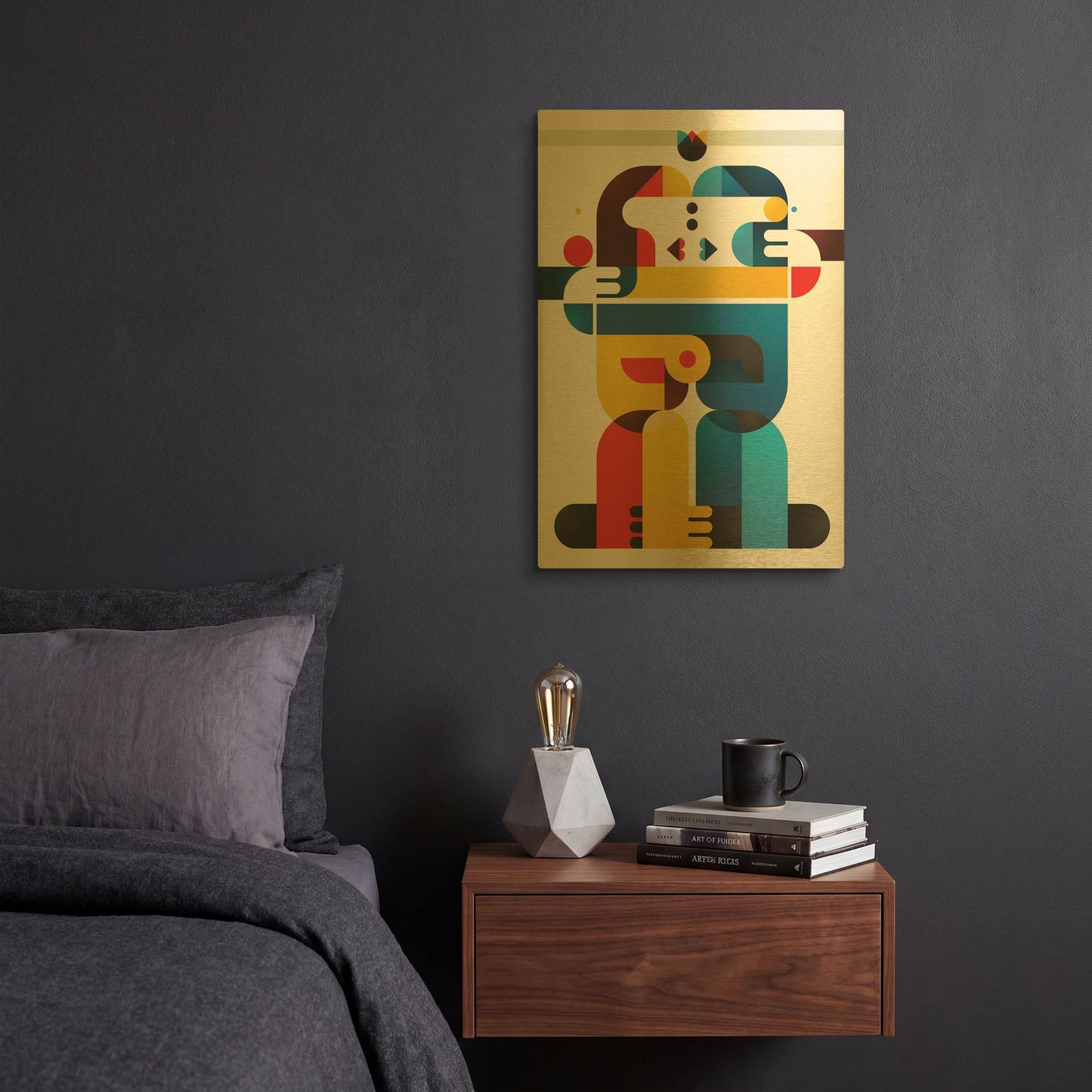 'The Kiss' By Antony Squizzato Gold Metal Wall Art