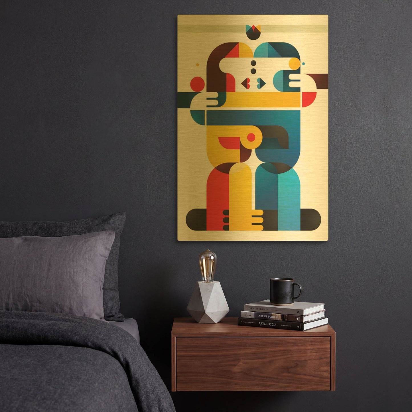 'The Kiss' By Antony Squizzato Gold Metal Wall Art