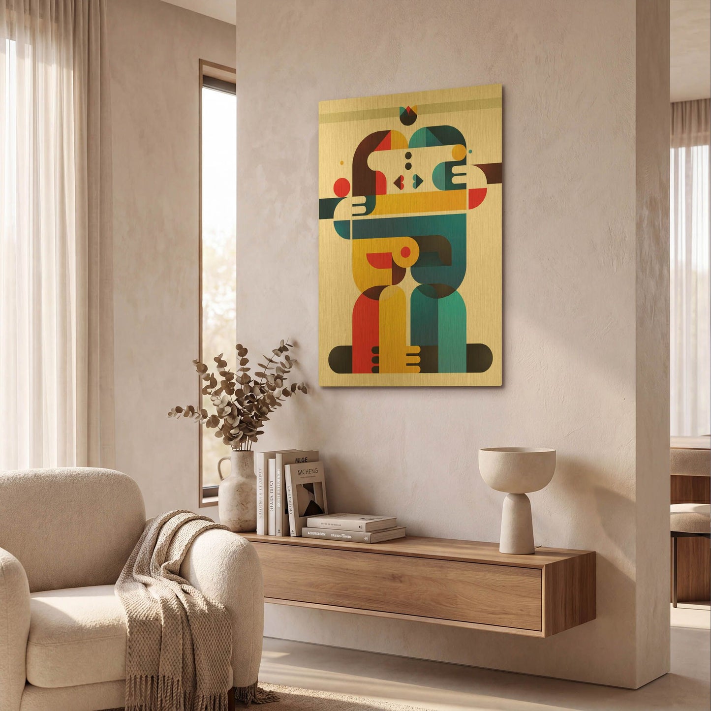 'The Kiss' By Antony Squizzato Gold Metal Wall Art