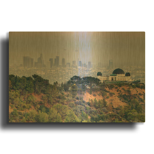'Griffith Over LA' By Chris Moyer Gold Metal Wall Art