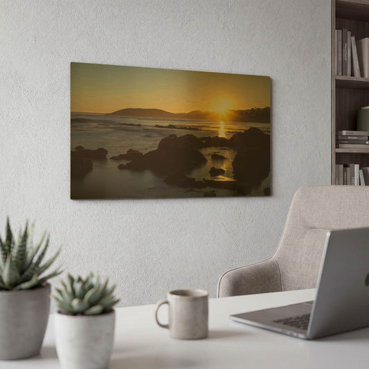 'Pismo Sunset' By Chris Moyer Gold Metal Wall Art