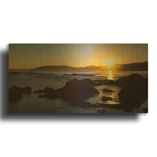 'Pismo Sunset' By Chris Moyer Gold Metal Wall Art
