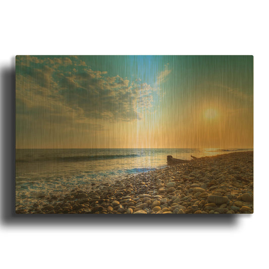 'Rockin Sunset' By Chris Moyer Gold Metal Wall Art