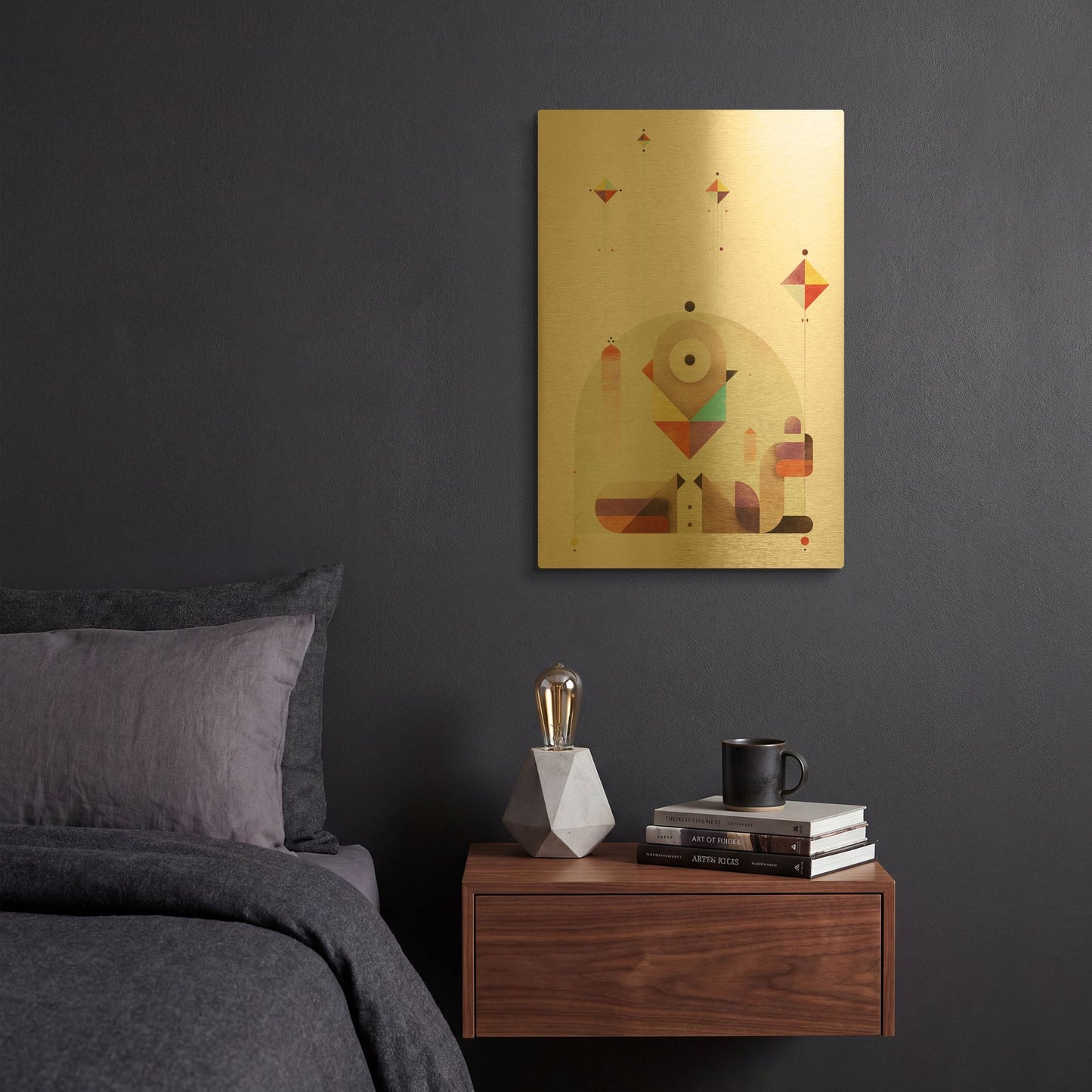 'Kite Master' By Antony Squizzato Gold Metal Wall Art