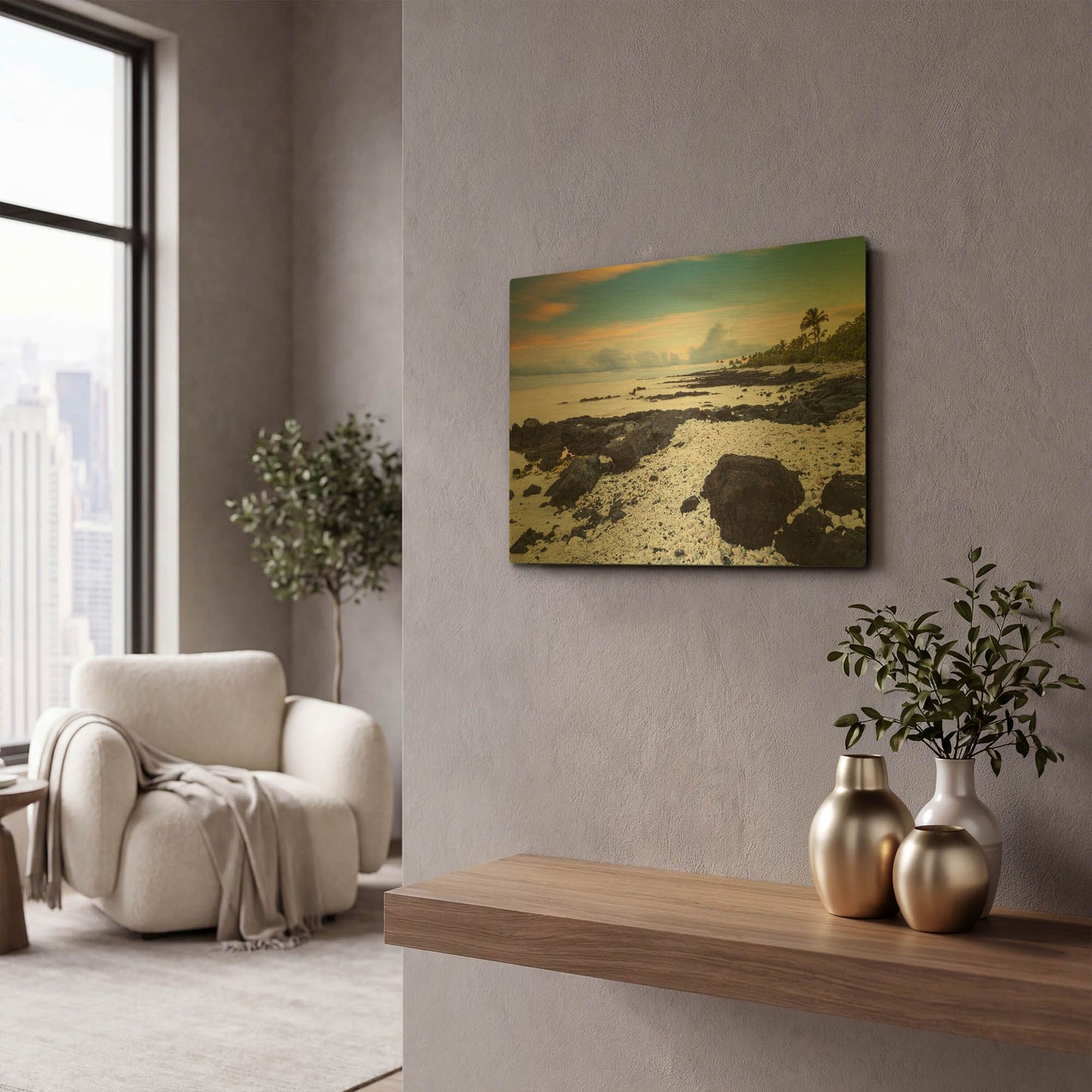 'Waikoloa Sunrise' By Chris Moyer Gold Metal Wall Art