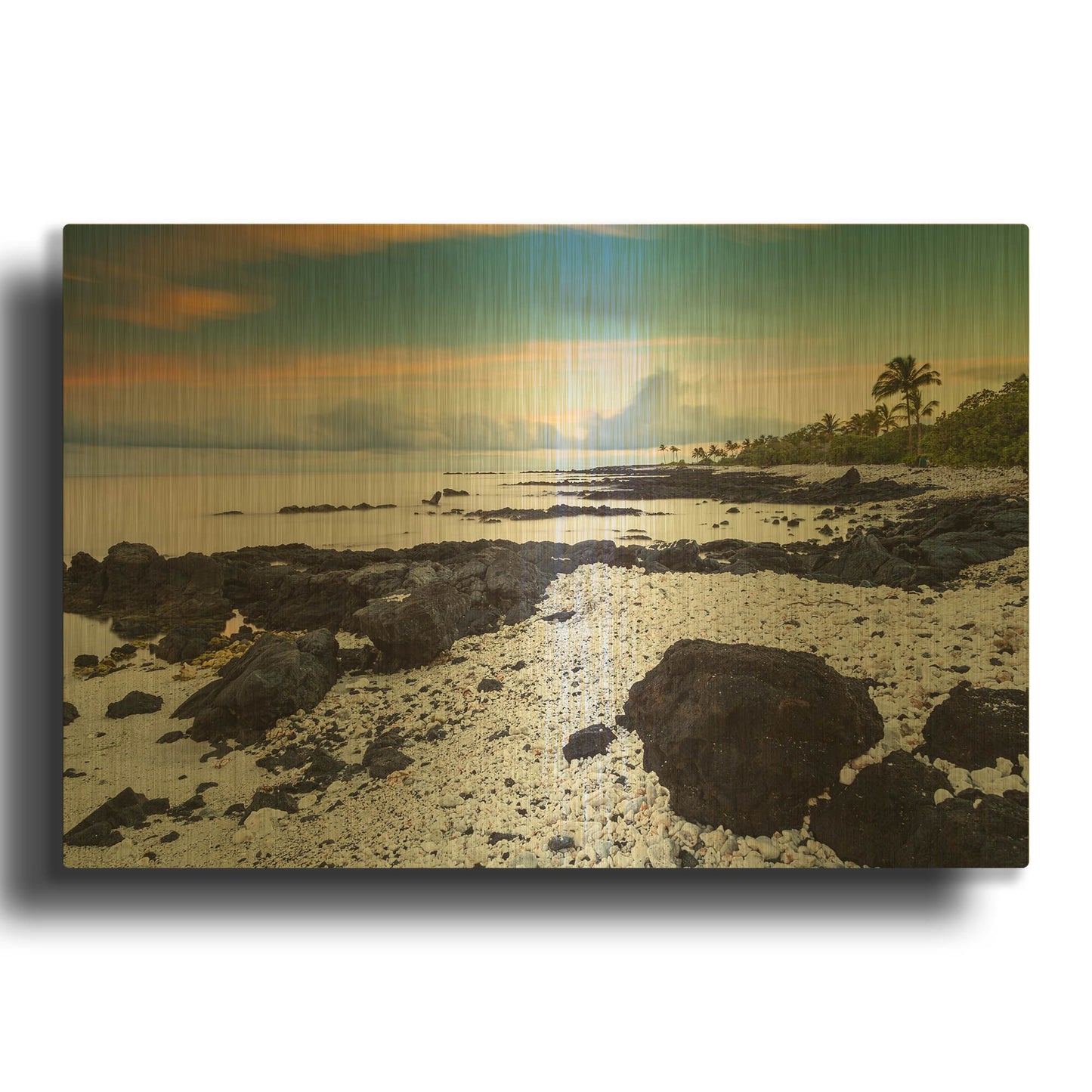 'Waikoloa Sunrise' By Chris Moyer Gold Metal Wall Art