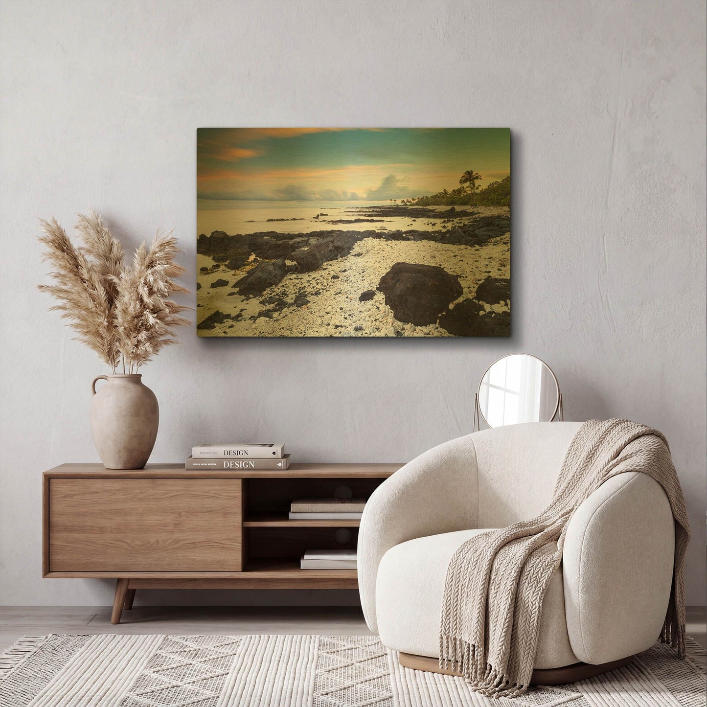 'Waikoloa Sunrise' By Chris Moyer Gold Metal Wall Art