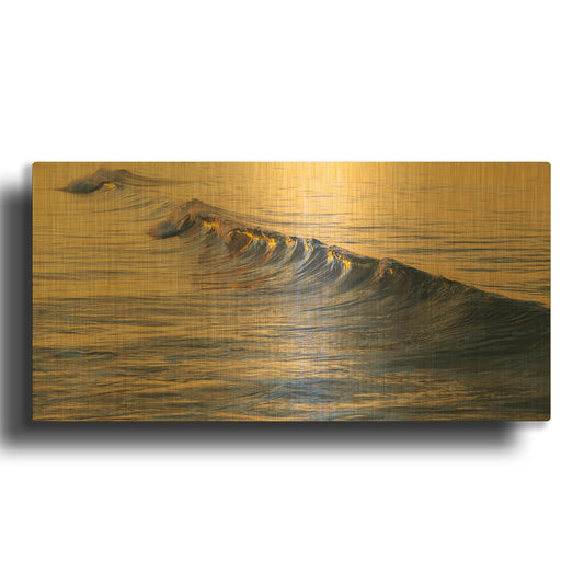 'Warm Curl' By Chris Moyer Gold Metal Wall Art