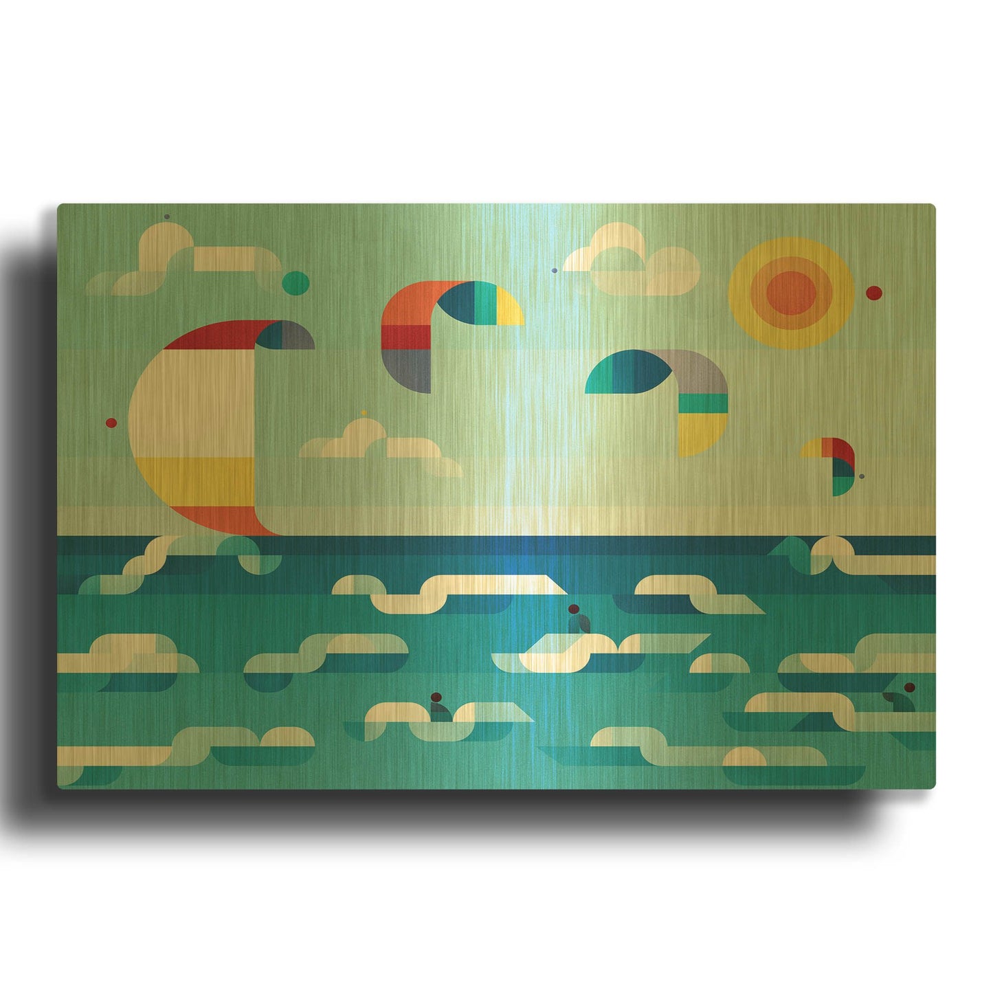 'Kites Dance' By Antony Squizzato Gold Metal Wall Art