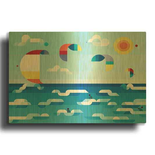 'Kites Dance' By Antony Squizzato Gold Metal Wall Art